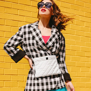 Diagonal Bum Bag 2.0 White Patent