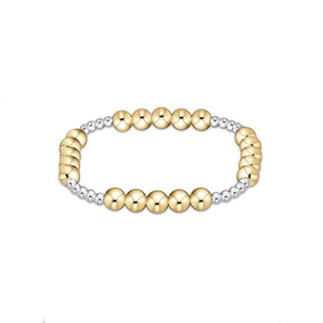 Classic Blissful 3mm/6mm Bead Bracelet Mixed Metal
