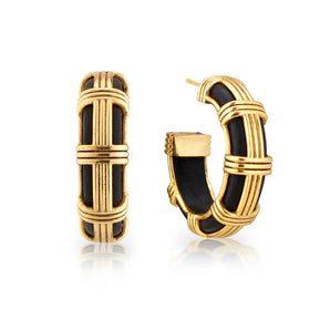 Gaia Cage Hoop Earring in Ebony