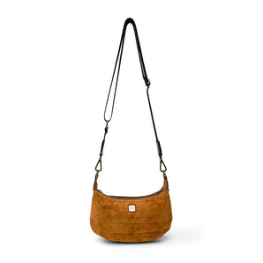 Mini Moon Crossbody in Golden Suede