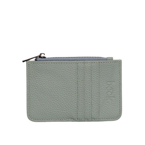 Leather Card / Coin Wallet in Grey Blue