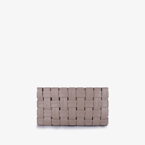 Lindy Woven Small Clutch in Light Tan