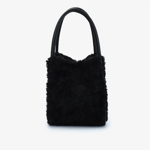 Hollace Mini Shearling Tote in Black