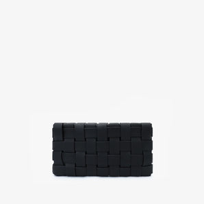 Lindy Woven Small Clutch in Black