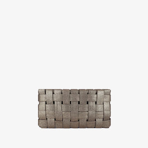 Lindy Woven Small Clutch in Gold