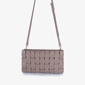 Lindy Woven Small Clutch in Light Tan
