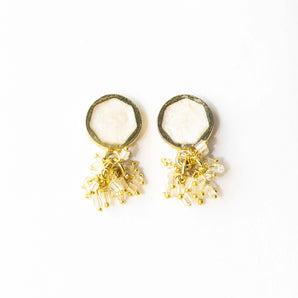 Kimberly Enamel Earring White