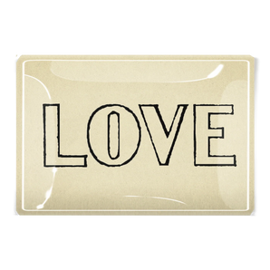 Glass Tray in Love Small Outline