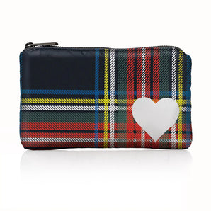 Medium Pouch in Plaid with Heart