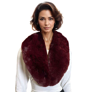 Faux Fur Collar in Burgundy