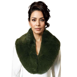 Faux Fur Collar in Olive