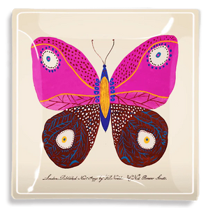 Glass Tray in Pink Maldives Butterfly