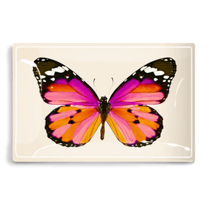 Glass Tray in Pink Sardinia Butterfly