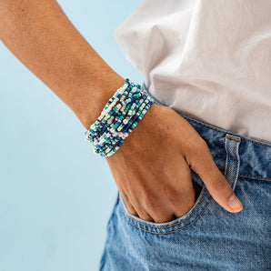 Sage Bracelet Stack in Blue