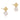 Cross Stud in Pearl/Gold