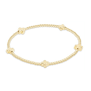 2mm Cross Bracelet in Gold