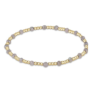 Gemstone Gold Sincerity Pattern 3mm Bead Bracelet in Labradorite