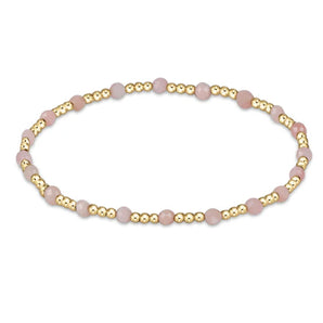 Gemstone 3mm Sincerity Pattern Bracelet in Pink Opal