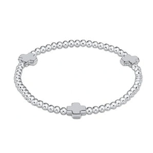 3mm Cross Bracelet in Sterling Silver Extended Size