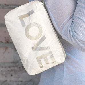 Pouch in White with LOVE