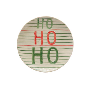 10" Ho Ho Ho Striped Plate