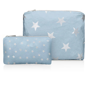 Shimmer Star Pouch in Ice Blue