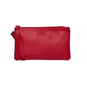 Ziplet Leather Bag Bright Red
