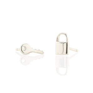Lock and Key Stud Earring