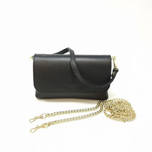 Small Leather Crossbody - Black