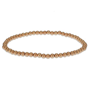 3mm Rose Gold Beaded Bracelet