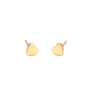 Heart Stud Earrings - Gold