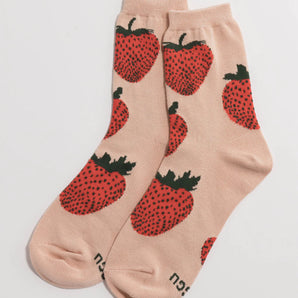Crew Sock in Strawberry