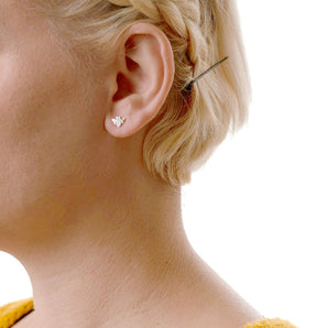 Bumble Bee Stud Earrings - Silver