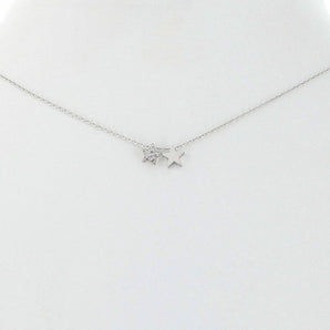 Double Mini Stars Necklace - Silver