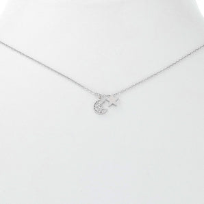 Moon & Star Necklace - Silver