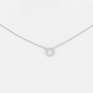 Mini Pave Circle Necklace