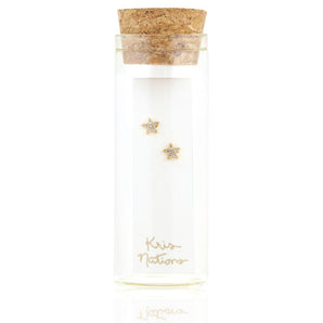 Star Pave Stud Earrings - Gold