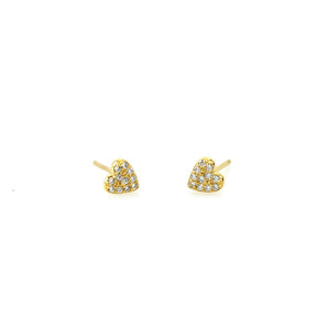 Heart Pave Stud - Gold