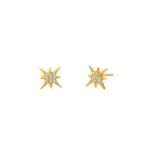 Starburst Pave Stud - Gold