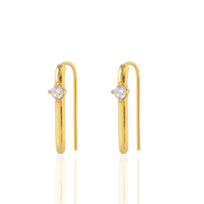 Arc Pull Through Earrings with Crystal