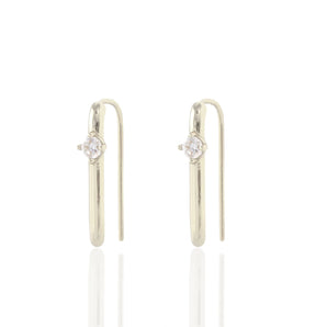 Arc Pull Through Earrings with Crystal