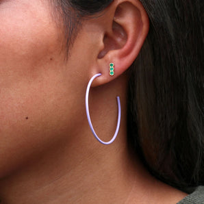 Triple Bezel Crystal Stud Earring in Clear
