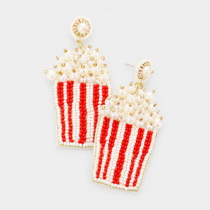 Seed Bead Popcorn Earrings