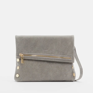 VIP Clutch - Pewter with Gold Hardware