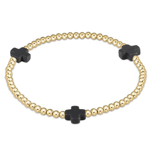 3mm Cross Bracelet Charcoal
