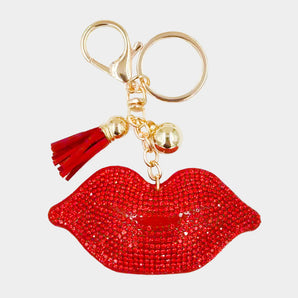 Bling Red Lips Keychain
