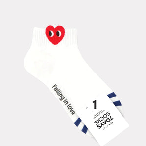 Ankle Falling in Love Socks in White