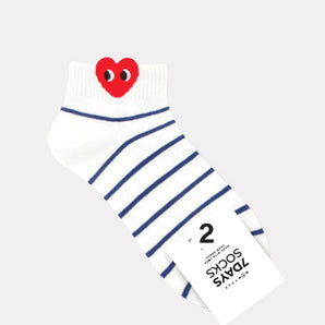 Ankle Falling in Love Socks in White