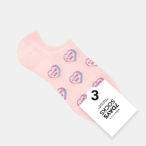 No Show Love Me Socks in Pink