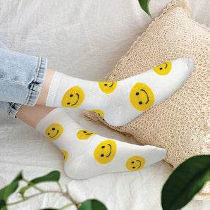 Crew Smile Socks in Grey